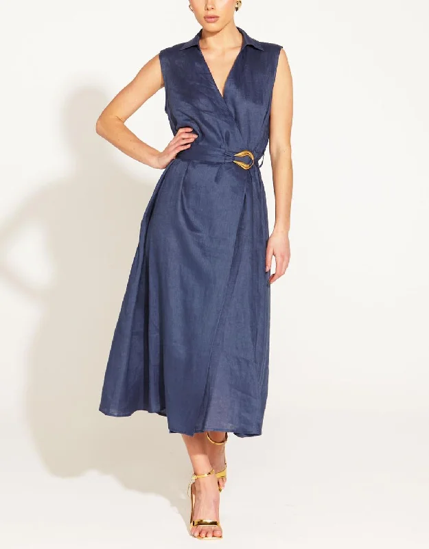 A Walk In The Park Sleeveless Dress - Navy