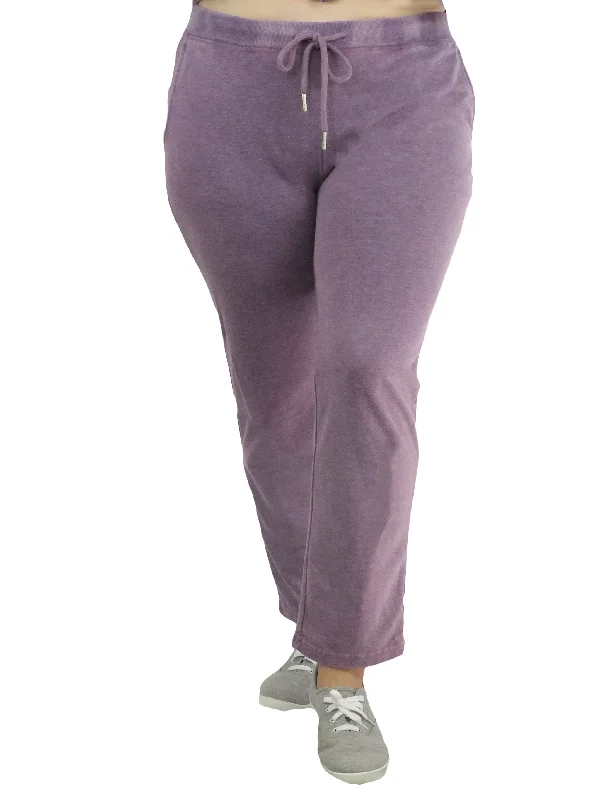 Heathered French Terry Drawstring Pants - Plus Size