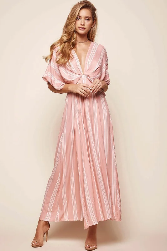 Libby Maxi Dress Peach Stripe