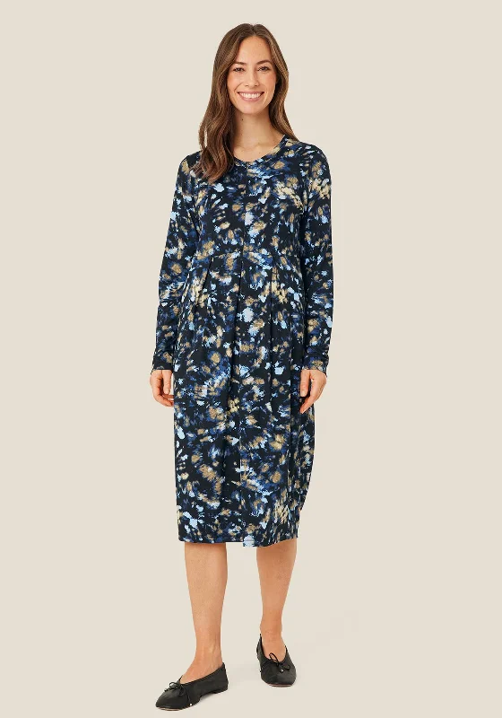 Masai Namoli Jersey Print Midi Dress, Dull Gold