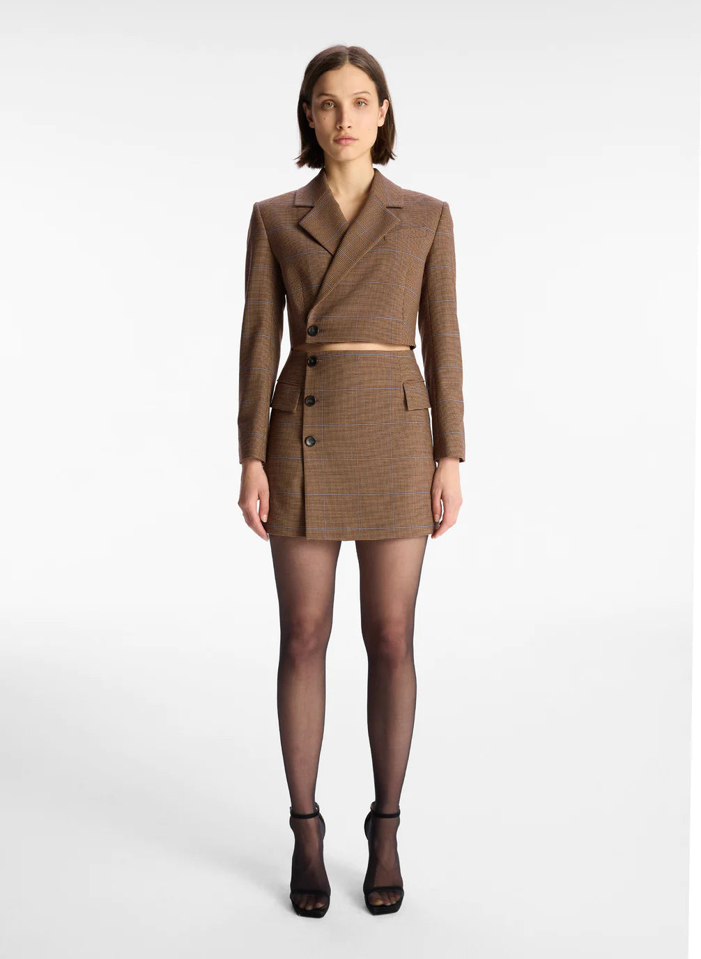 Millie Cut Out Blazer Dress - Chestnut Multi