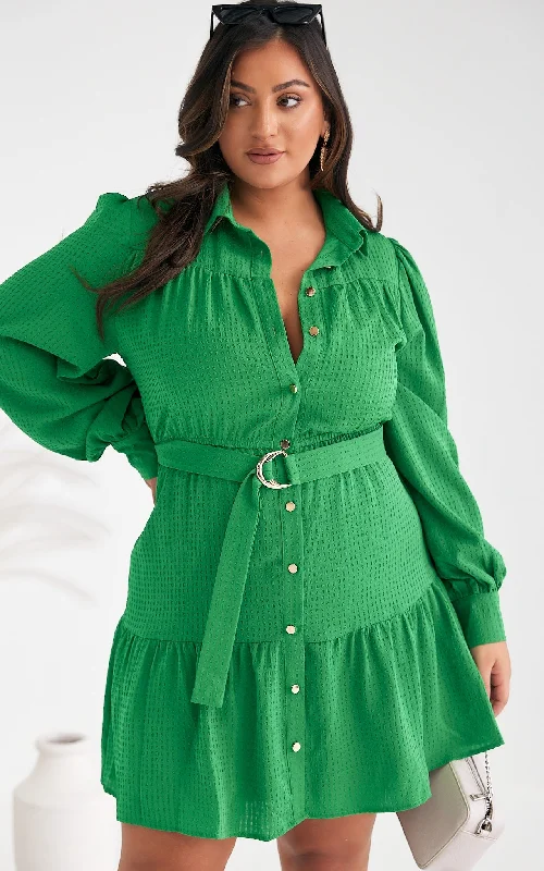 Mindy Mini Dress - Green Texture