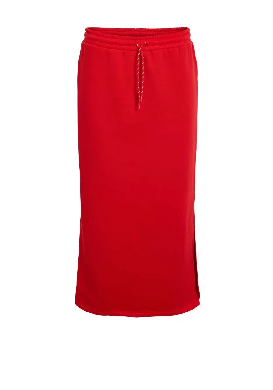 Noisy May Moia Long Slit Skirt, Red