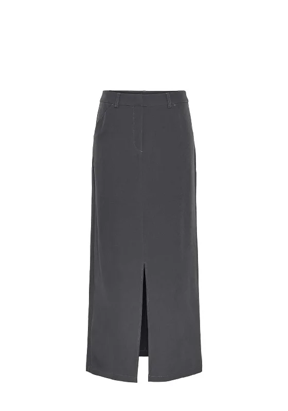 Pieces Bozzy High Waist Ankle Skirt, Magnet