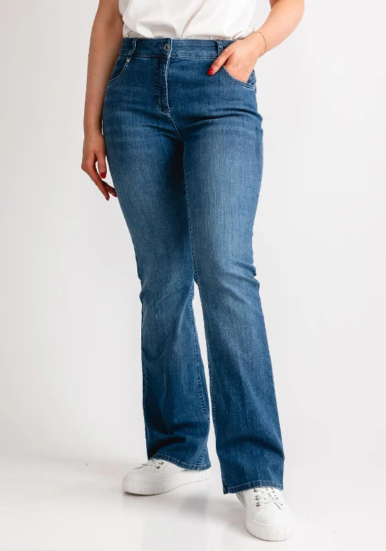 Robell Joella Flared Leg Jeans, Light Blue Denim