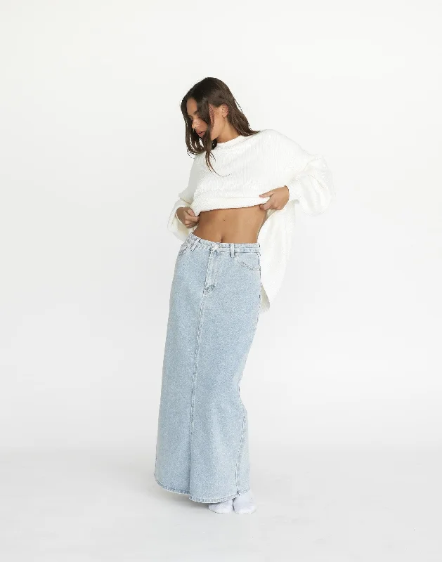 Tyler Denim Maxi Skirt (Light Vintage)