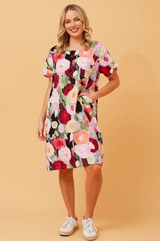 VINE FLORAL SHIFT DRESS