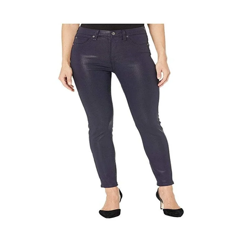 7 for All Mankind Women's High Waist Coated Skinny Jeans Blue