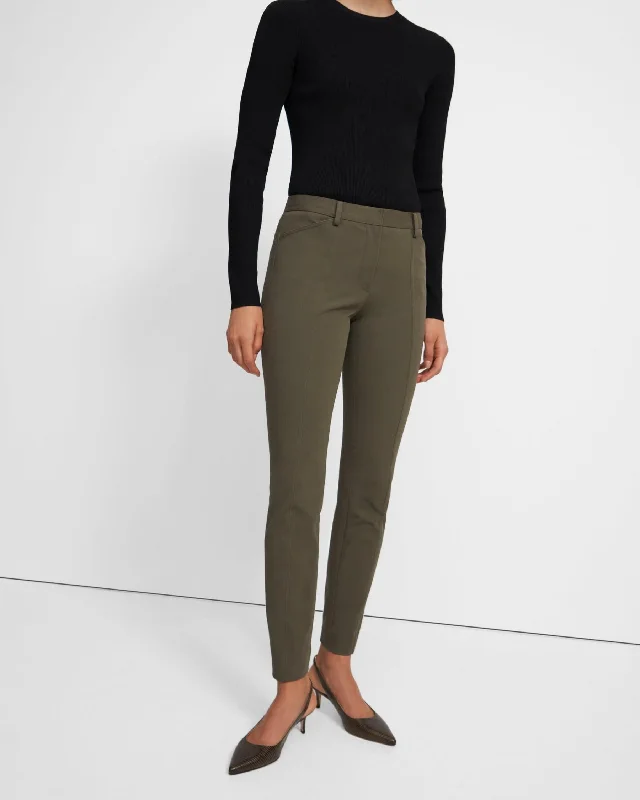 Bi-Stretch Cotton Twill Seamed Trousers - Teak