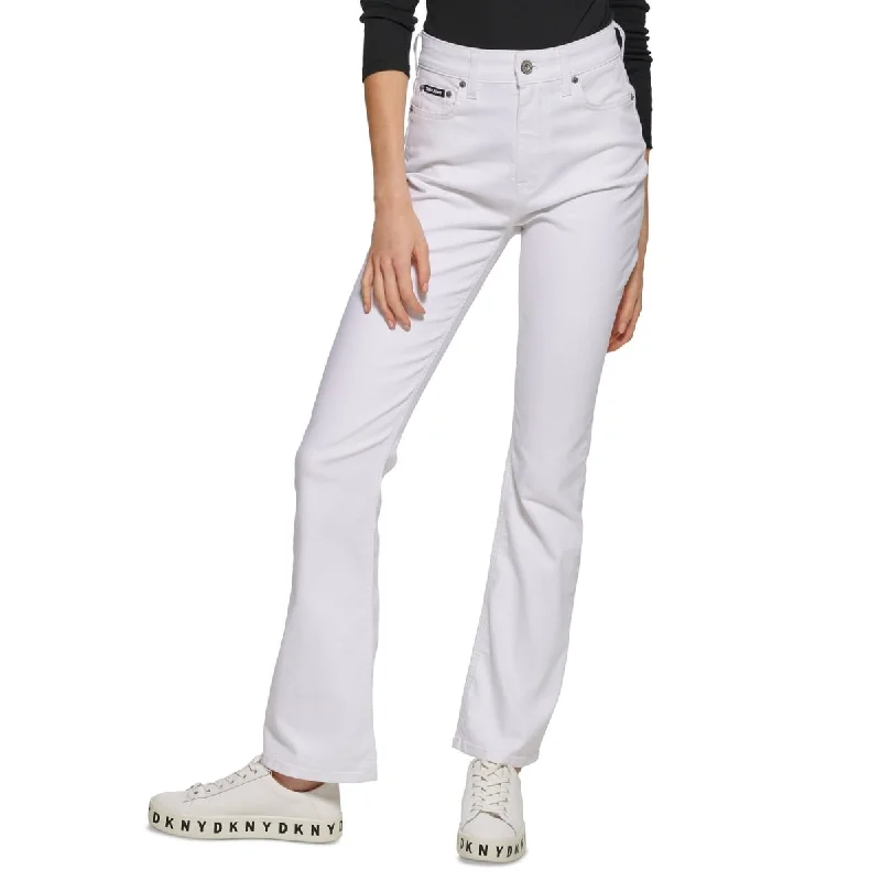 DKNY Women's Boerum High Rise Flare Leg Jeans White Size 27