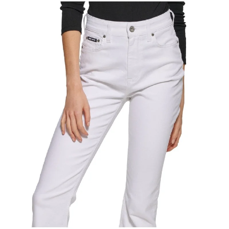 Dkny Women's Boerum High Rise Flare Leg Jeans White Size 30