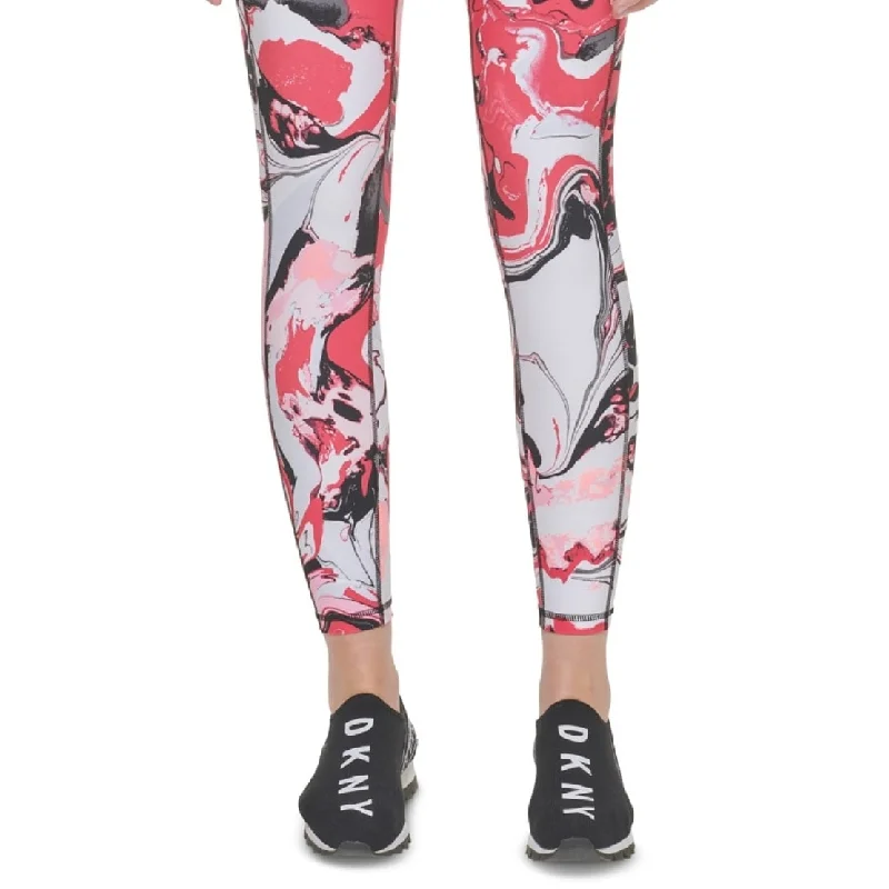 Dkny Women's Printed High Waist 7/8 Leggings Pink Size Small