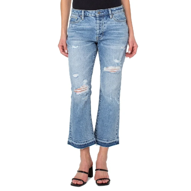 Earnest Sewn Women's Bootcut Cropped Flare Jeans Blue