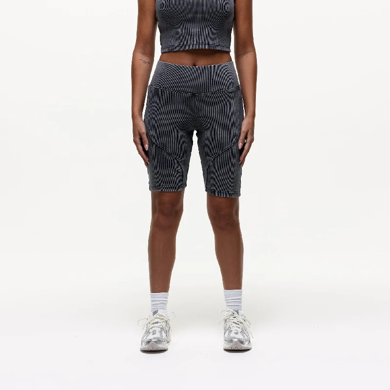 Contour Acid Wash Ribbed Shorts