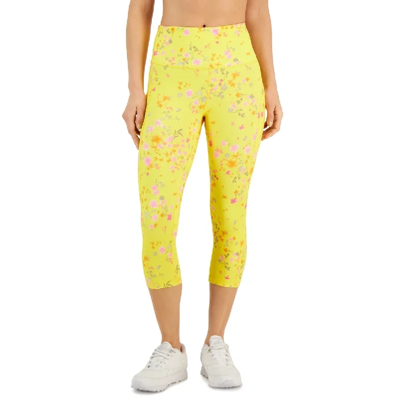 ID Ideology Women's Compression Active Cropped Leggings Yellow Size X -Small