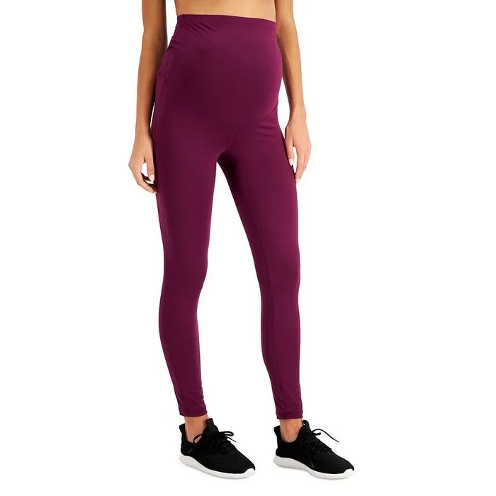 Id Ideology Women's Maternity Leggings Purple Size Medium