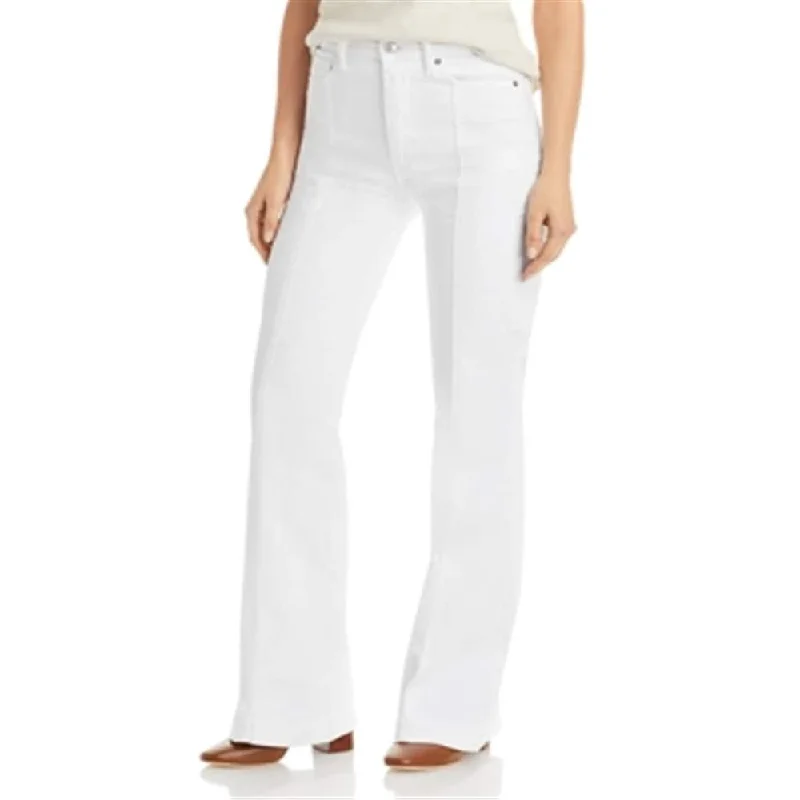 JEN7 Women's High Rise Seam Front Jeans White