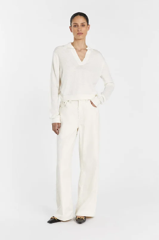 LOGAN CREAM POLO NECK JUMPER