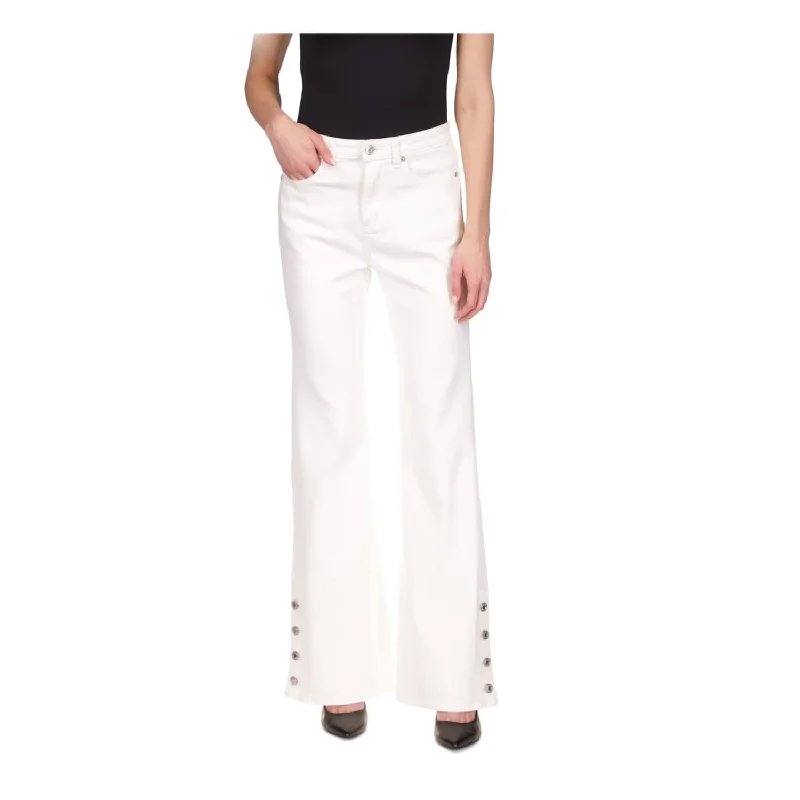 Michael Kors Women's Selma Shaneck Flare Denim Jeans White Size 14