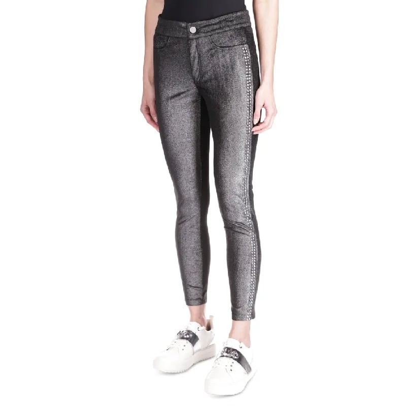 Michael Kors Women's Studded Velvet Leggings Gray Size Medium