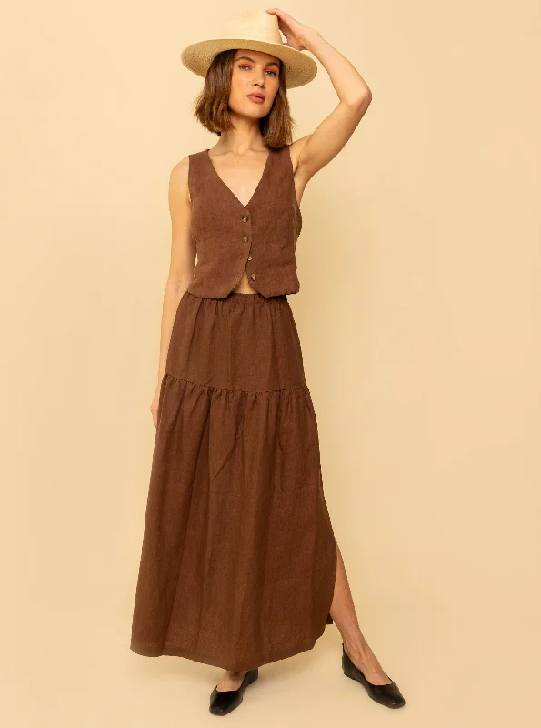 Millie Skirt/Dress - Chocolate Linen