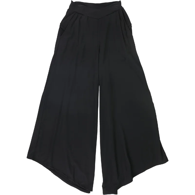 Namastetics Womens Savasana Casual Wide Leg Pants, Black, Small