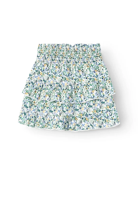 Name It Kid Girl Huliane Floral Skirt, Oatmeal