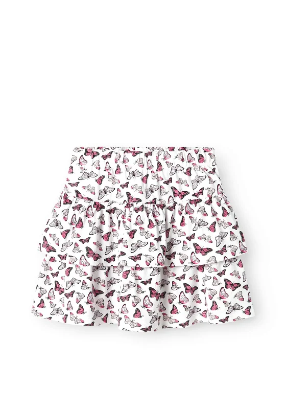 Name It Kid Girl Vigga Printed Rara Skirt, Bright White