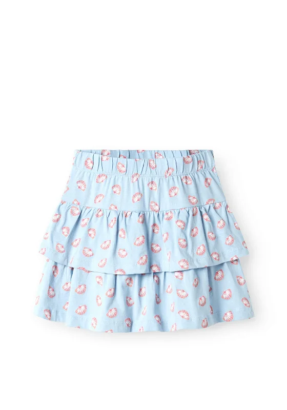 Name It Kid Girl Vigga Printed Rara Skirt, Chambray Blue