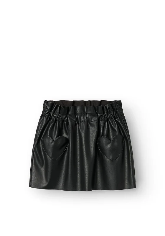 Name It Mini Girl Siannia Pu Skirt, Black