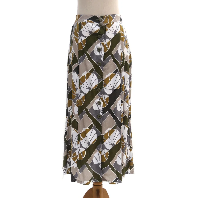 Novica Handmade Garden Party Rayon Midi Skirt