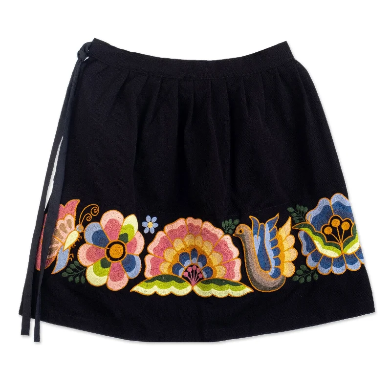 Novica Handmade Qashwa Embroidered Miniskirt