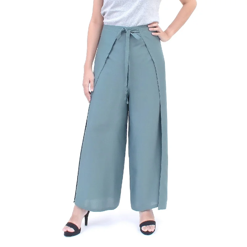 Novica Handmade Summer Chill In Grey Rayon Wrap Pants