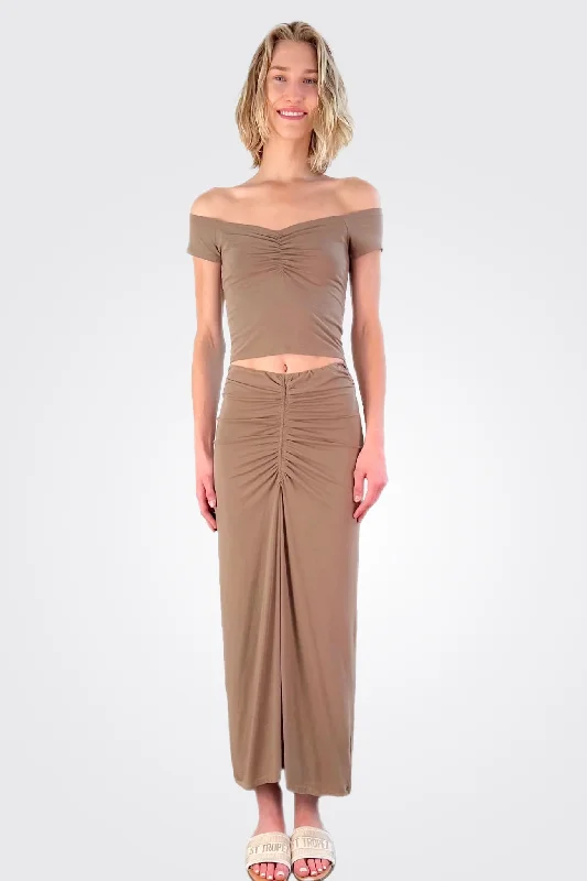 Shirred Maxi Skirt- Hazel