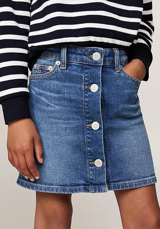 Tommy Hilfiger Girls Denim Skirt, Blue