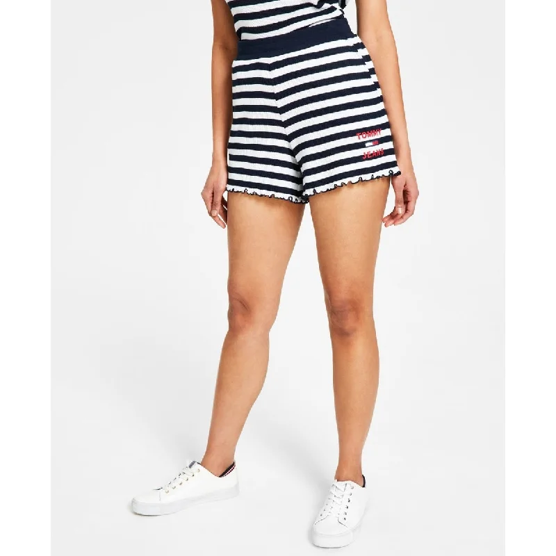 Tommy Jeans Women's Striped Waffle Knit Shorts Blue