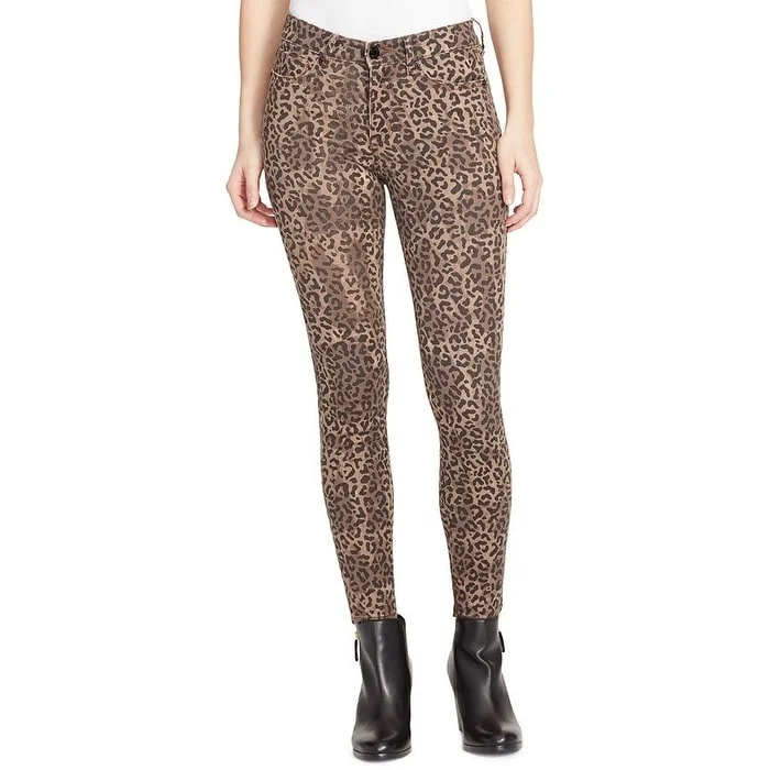 William Rast Women's Skinny Denim Cheetah Wild Cheetah Jeans Brownsize 29