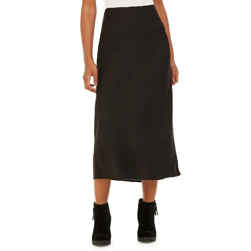 BCX Juniors' Bias Pull-On Midi Skirt Black Size Medium