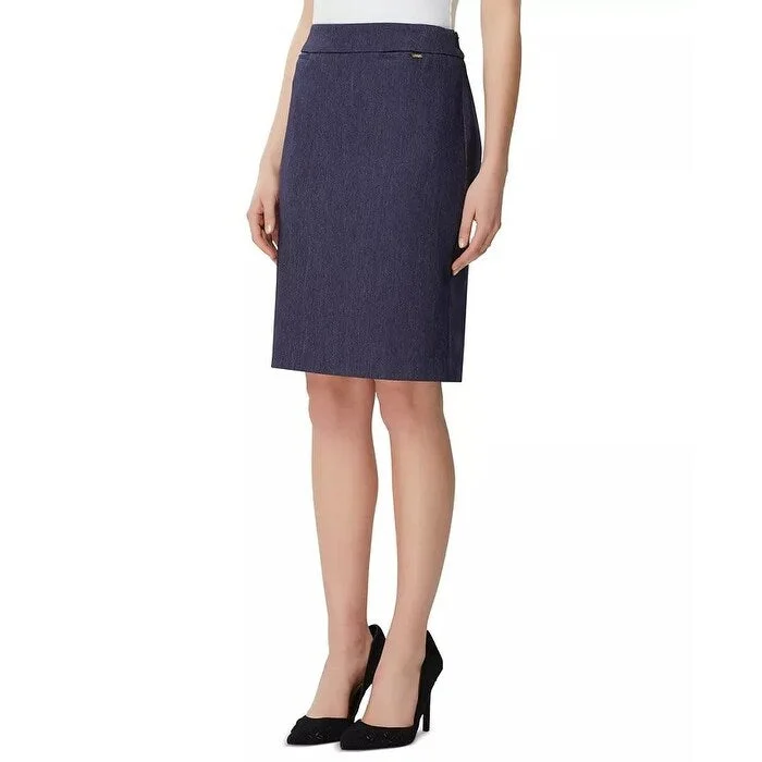 Tahari ASL Women's Denim Pencil Skirt Blue Size 18